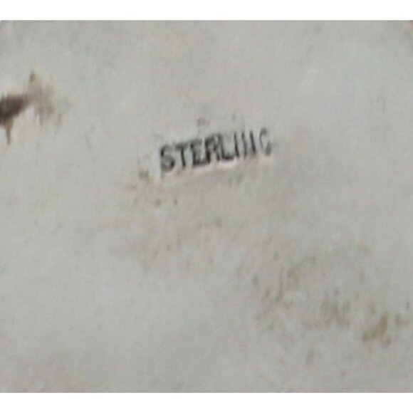 Navajo Vintage Turquoise Bear Paw Sterling Silver Necklace and Earrings Set - Picture 7 of 9